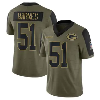 Krys Barnes Green Bay Packers Youth Limited 2021 Salute To Service Nike Jersey - Olive