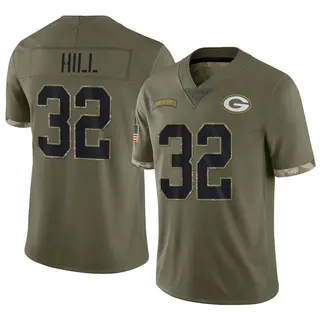 Kylin Hill Green Bay Packers Men's Limited 2022 Salute To Service Nike Jersey - Olive