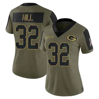 Kylin Hill Green Bay Packers Women's Limited 2021 Salute To Service Nike Jersey - Olive