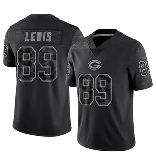Marcedes Lewis Green Bay Packers Men's Limited Reflective Nike Jersey - Black