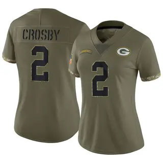 Mason Crosby Green Bay Packers Women's Limited 2022 Salute To Service Nike Jersey - Olive