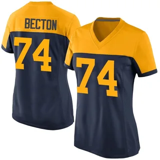 Mekhi Becton Green Bay Packers Women's Game Alternate Nike Jersey - Navy