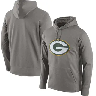 Men's Green Bay Packers Gray Circuit Logo Essential Performance Pullover Hoodie