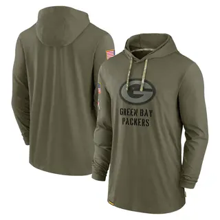 Men's Green Bay Packers Olive 2022 Salute to Service Tonal Pullover Hoodie