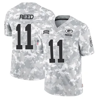 Men's Jayden Reed Green Bay Packers Men's Limited Arctic Camo 2024 Salute to Service Nike Jersey