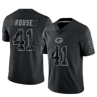 Nydair Rouse Green Bay Packers Men's Limited Reflective Nike Jersey - Black
