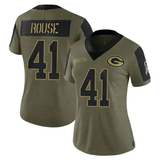 Nydair Rouse Green Bay Packers Women's Limited 2021 Salute To Service Nike Jersey - Olive