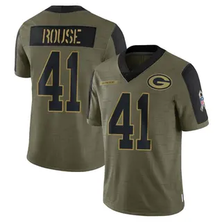 Nydair Rouse Green Bay Packers Youth Limited 2021 Salute To Service Nike Jersey - Olive
