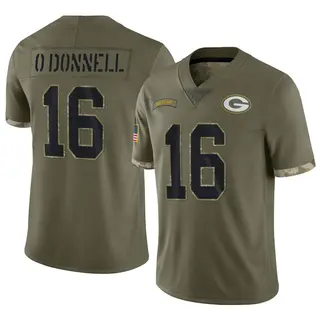 Pat O'Donnell Green Bay Packers Men's Limited 2022 Salute To Service Nike Jersey - Olive