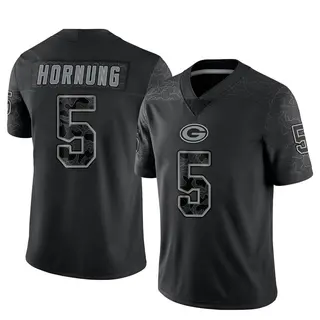 Paul Hornung Green Bay Packers Men's Limited Reflective Nike Jersey - Black
