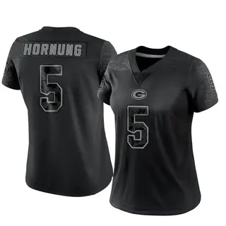 Paul Hornung Green Bay Packers Women's Limited Reflective Nike Jersey - Black