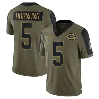 Paul Hornung Green Bay Packers Youth Limited 2021 Salute To Service Nike Jersey - Olive