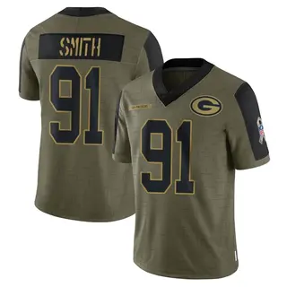 Preston Smith Green Bay Packers Youth Limited 2021 Salute To Service Nike Jersey - Olive