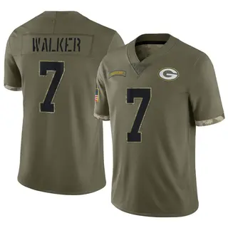 Quay Walker Green Bay Packers Men's Limited 2022 Salute To Service Nike Jersey - Olive