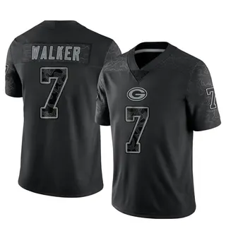 Quay Walker Green Bay Packers Men's Limited Reflective Nike Jersey - Black