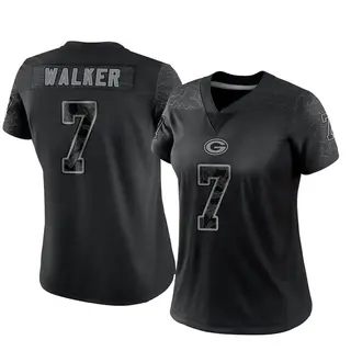 Quay Walker Green Bay Packers Women's Limited Reflective Nike Jersey - Black