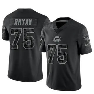Sean Rhyan Green Bay Packers Men's Limited Reflective Nike Jersey - Black