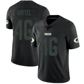 Steven Wirtel Green Bay Packers Men's Limited Nike Jersey - Black Impact