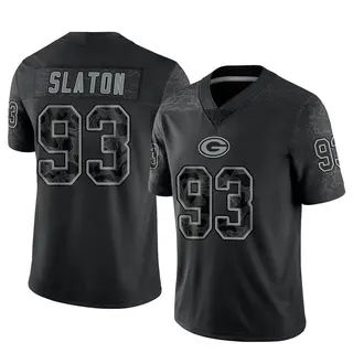 T.J. Slaton Green Bay Packers Men's Limited Reflective Nike Jersey - Black