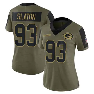 T.J. Slaton Green Bay Packers Women's Limited 2021 Salute To Service Nike Jersey - Olive