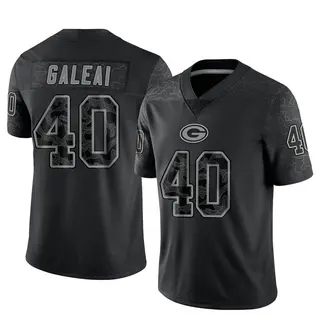 Tipa Galeai Green Bay Packers Men's Limited Reflective Nike Jersey - Black