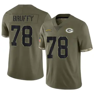 Travis Bruffy Green Bay Packers Men's Limited 2022 Salute To Service Nike Jersey - Olive
