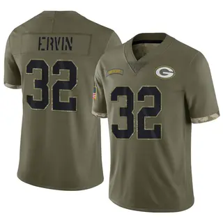 Tyler Ervin Green Bay Packers Youth Limited 2022 Salute To Service Nike Jersey - Olive