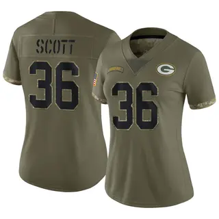 Vernon Scott Green Bay Packers Women's Limited 2022 Salute To Service Nike Jersey - Olive
