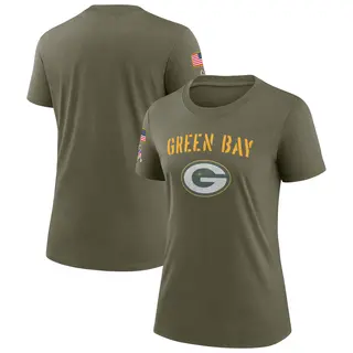 Women's Green Bay Packers Olive 2022 Salute To Service Legend T-Shirt