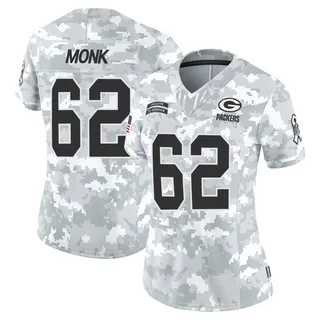 Women's Jacob Monk Green Bay Packers Women's Limited Arctic Camo 2024 Salute to Service Nike Jersey