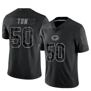 Zach Tom Green Bay Packers Men's Limited Reflective Nike Jersey - Black
