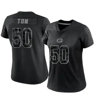 Zach Tom Green Bay Packers Women's Limited Reflective Nike Jersey - Black